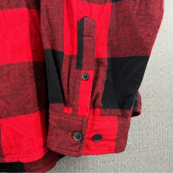 H&M Red and Black Casual Long Sleeve Flannel Button‎ Down Shirt Size 2XL - Picture 7 of 10